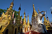 Kakku Pagoda complex. Part of the Buddhist Temple inside the complex. Shan State in Myanmar (Burma). 